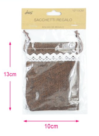 Noutăți Librăria Compas - Saculet textil maro 10x13 cm