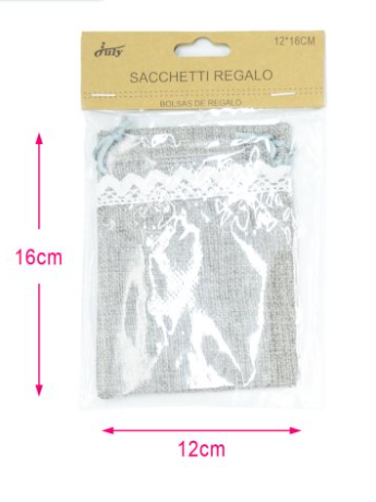 Artă și creativitate - Saculet textil 12x16 cm gri