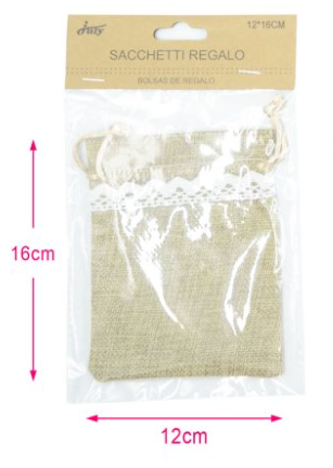Artă și creativitate - Saculet textil 12x16 cm crem