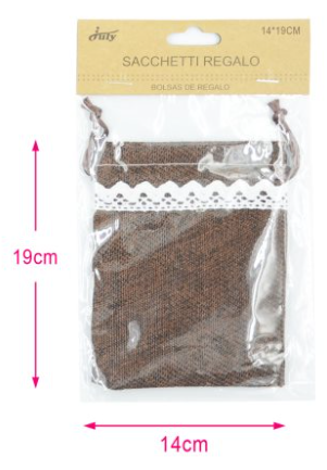 Accesorii craft - Saculet textil 14x19 cm maro