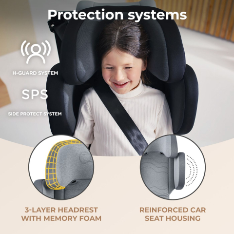 SCAUN AUTO KINDERKRAFT XPAND 2 I-SIZE 100-150 CM, ROCKET GREY [6]