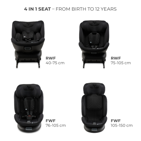 SCAUN AUTO KINDERKRAFT XPEDITION 3 I-SIZE 40-150 CM, BLACK [1]