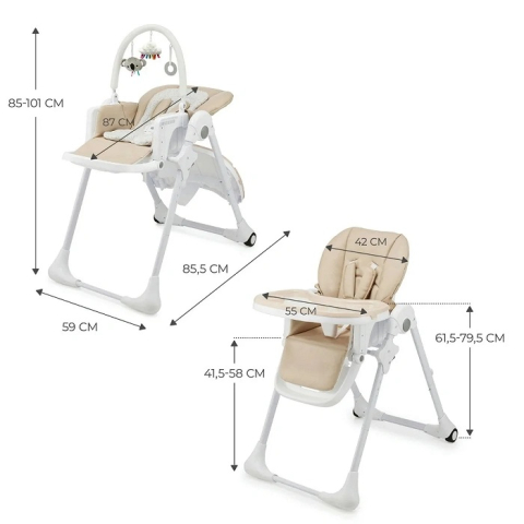 SCAUN DE MASA KINDERKRAFT TUMMIE, PLIABIL, BEIGE [7]