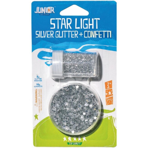 Accesorii craft - Sclipici confetti stelute argintii Junior