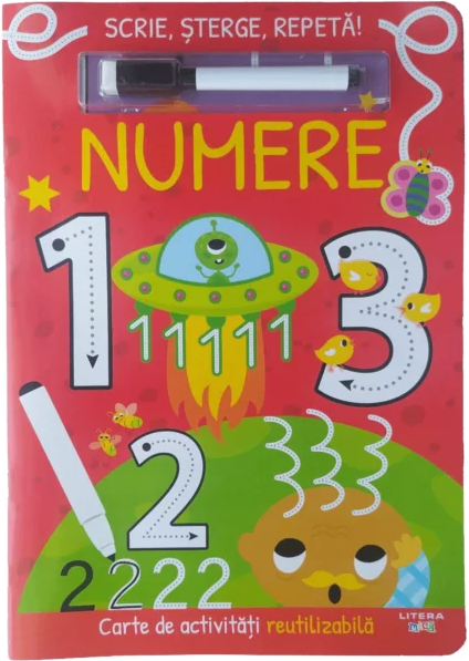 Cărți - Numere 1 2 3 Scrie, sterge, repeta!