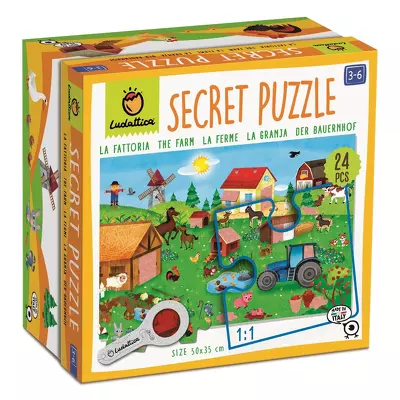 Jocuri educative și de societate - Puzzle Ludattica Secret Puzzle Ferma 24 piese