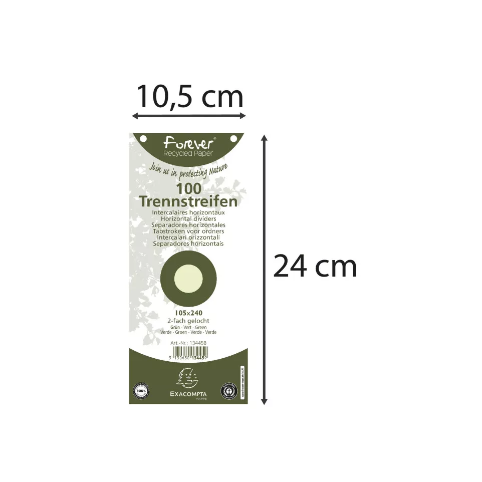 Separatoare Exacompta Forever 105 x 240 mm 100 bucati verde [1]