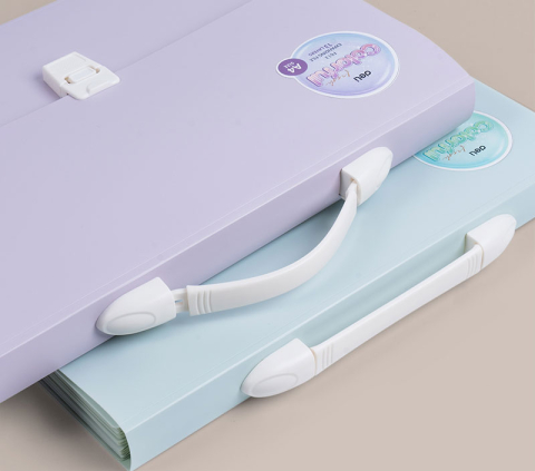 Servieta plastic cu maner 13 compartimente culori macarons Deli [4]