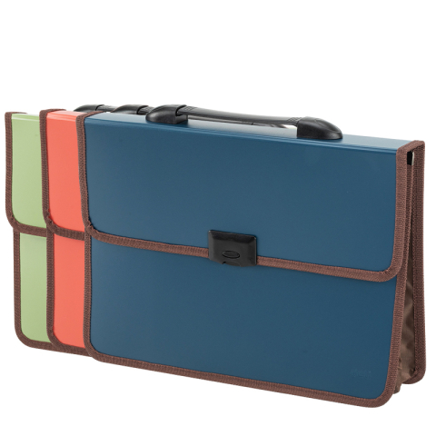 Mape și serviete - Servieta plastic cu maner si margini cusute culori asortate Deli