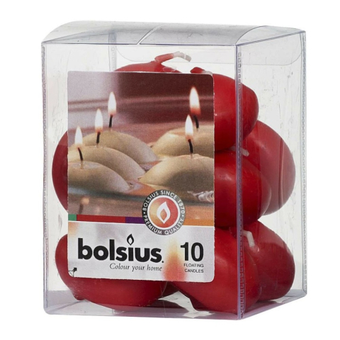 Lumânari și candele - Lumanari plutitoare Bolsius Rosu Burgund 4.5 x 3 cm