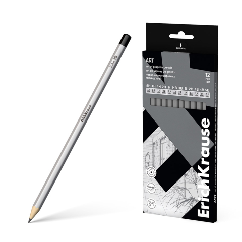 Creioane grafice - Set 12 creioane grafice hexagonale artberry erich 45391