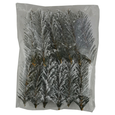 Noutăți Librăria Compas - Set 12 crengi brad arificial cu zapada 18 cm