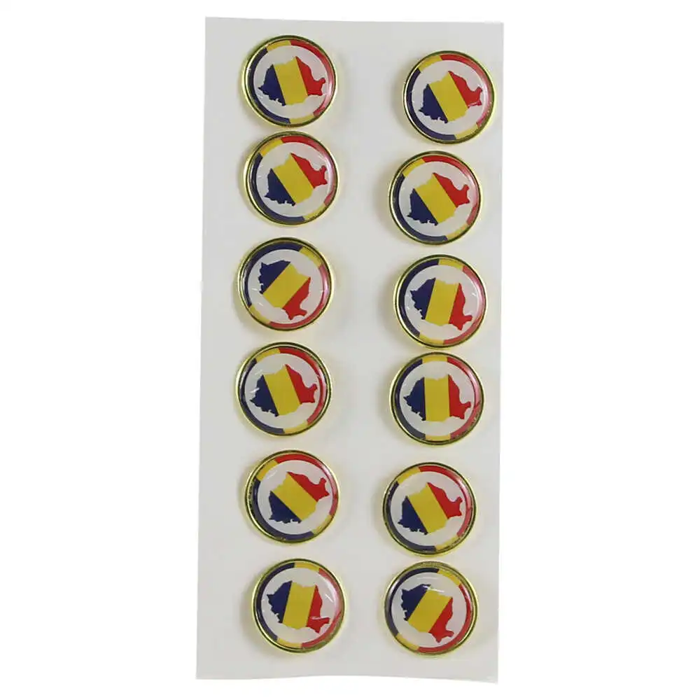 Noutăți Librăria Compas - Set 12 insigne rotunde cu harta Romaniei 2.5 cm