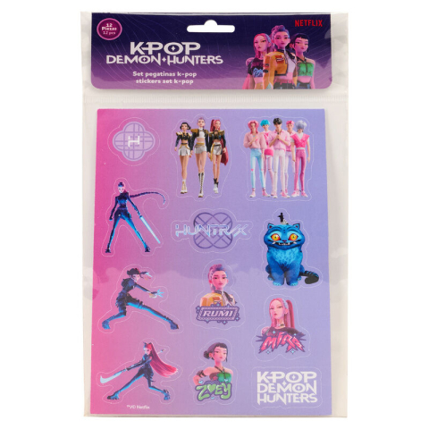 Papetărie și articole din hârtie - Set 12 stickere asortate K-Pop Demon Hunters 10.5 x 14.8 cm