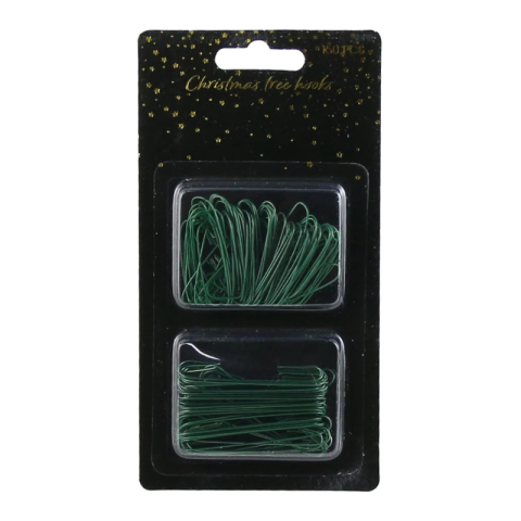 Noutăți Librăria Compas - Carlige pentru ornamente brad 150/set verde