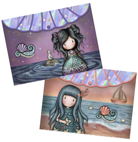 Mape și serviete - Mapa A4 cu capsa Santoro Gorjuss set 2 buc Making Waves Lost At Sea si Washed Ashore
