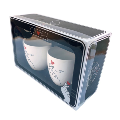 Set ceramica doua cani cu lingurita For you 22x14 cm [6]