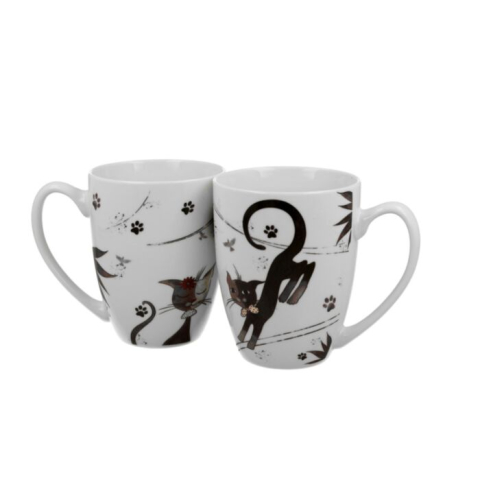Căni și pahare - Set 2 cani din portelan 380 ml Charming Cats