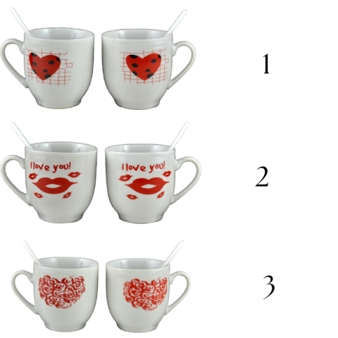 Set 2 cani cafea Valentines Day 6 cm modele diferite [1]