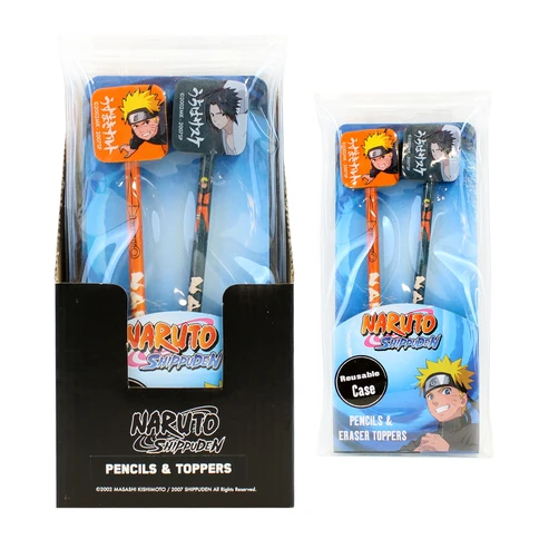 Rechizite școlare - Set 2 creioane cu radiera Naruto