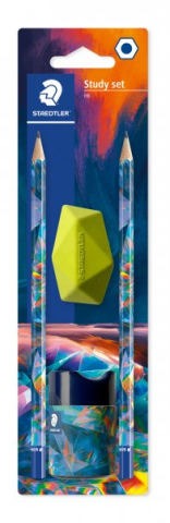 Rechizite școlare - Set 2 creioane grafit cu ascutitoare si radiera Staedtler Multiverse