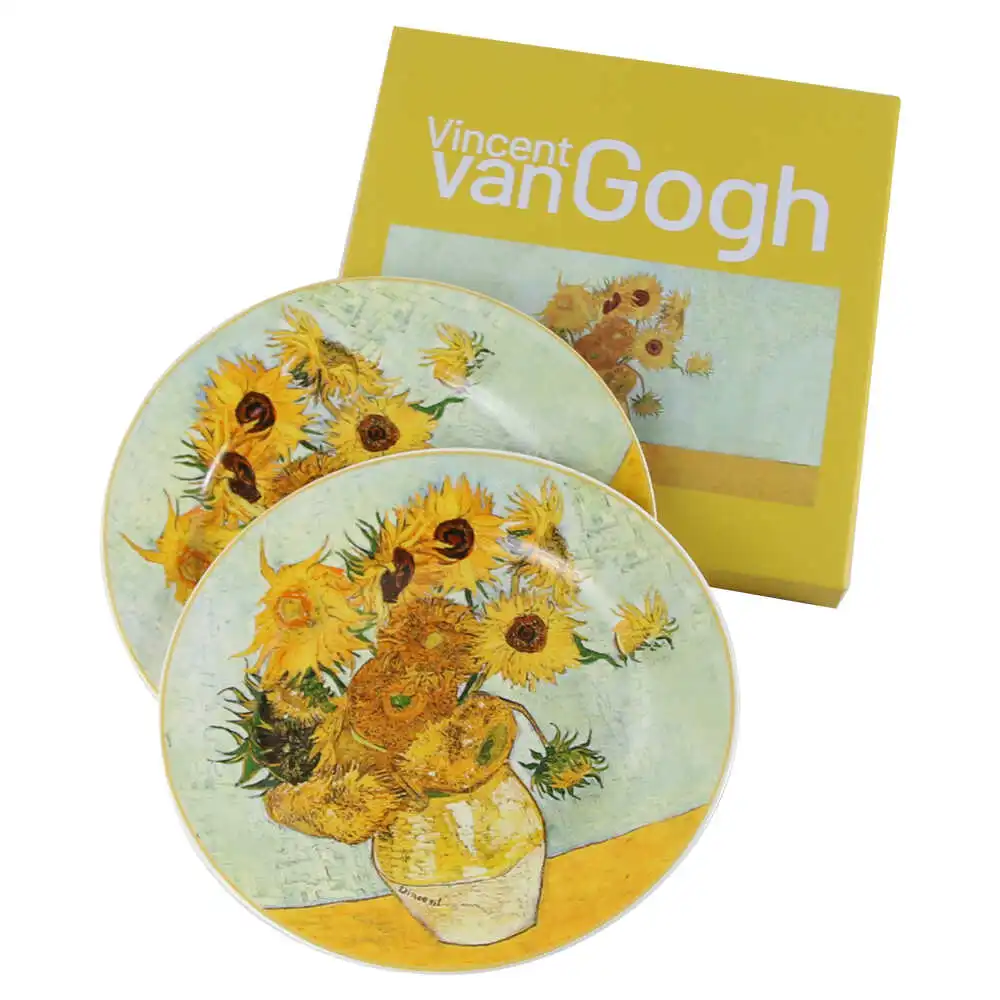 Casă și decorațiuni - Set 2 farfurii desert 19 cm „Sunflowers” de V. van Gogh