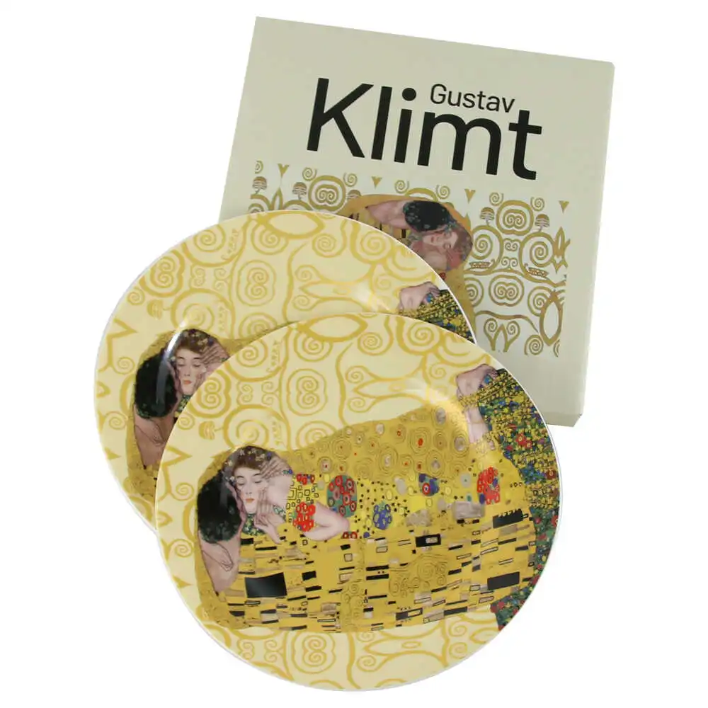 Casă și decorațiuni - Set 2 farfurii desert 19 cm „The Kiss” de Gustav Klimt
