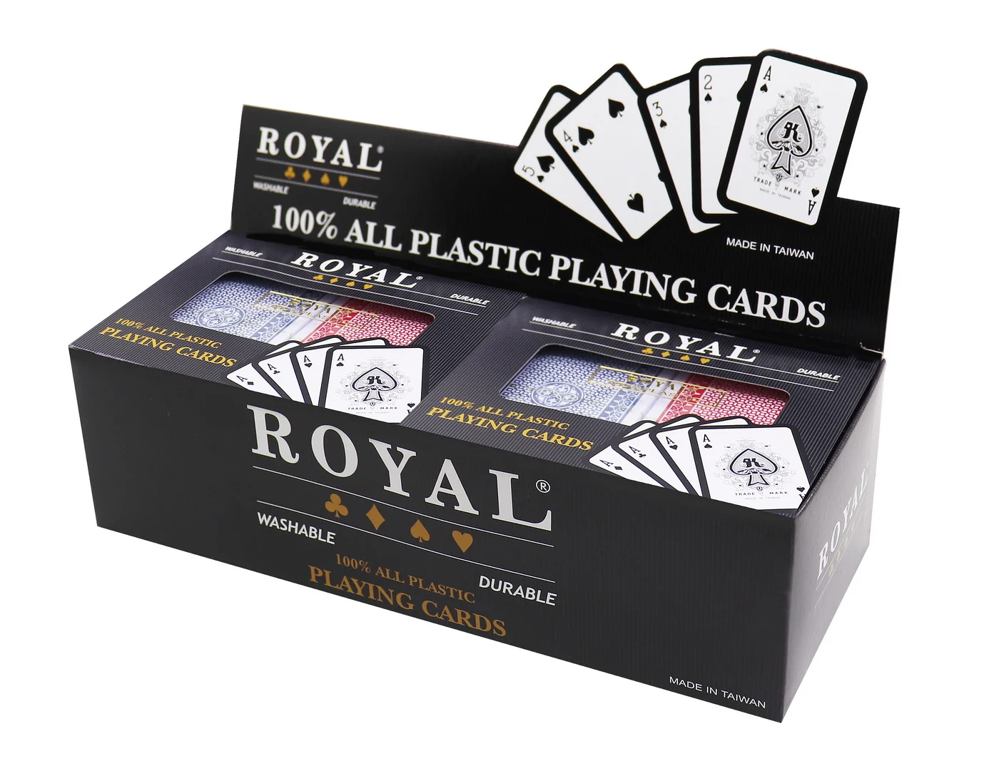 Jocuri educative și de societate - Set 2 pachete carti Royal Canasta si Poker din plastic