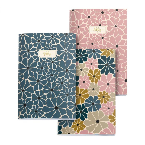Papetărie și articole din hârtie - Set 3 notebook A6 80 file 105x145 mm Boho Essence