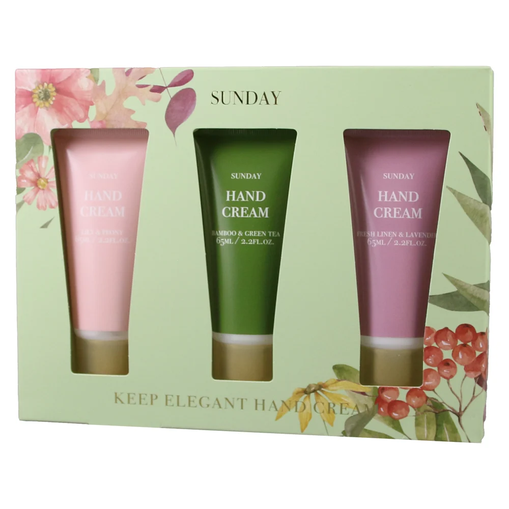 Casă și decorațiuni - Set 3 creme pentru maini 65 ml Bamboo & Green Tea 65 ml / Fresh Linen & Lavender