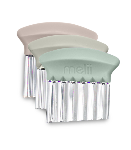 Accesorii hrănire bebe - SET 3 CUTITE URSULET PENTRU GUSTARI, MELII, ROZ ALB BEJ