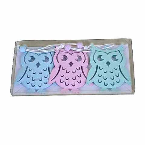 Craft și modelaj - Set 3 decor bufnita 14 cm