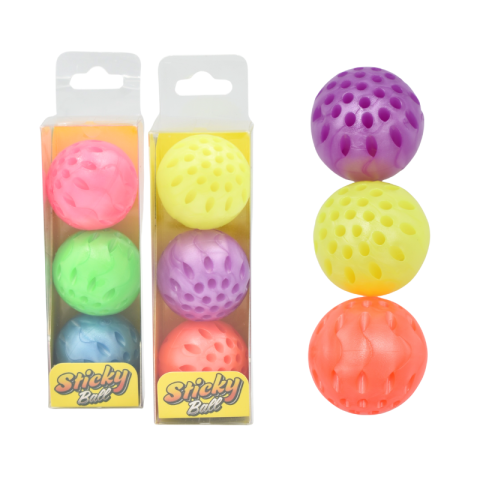 Jucării și jocuri - Set 3 mingiute lipicioase multicolor Piccolino
