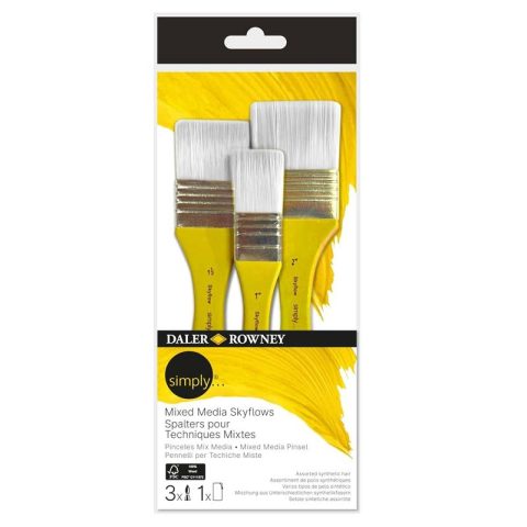 Artă și creativitate - Set 3 pensule Mixed Media Simply Daler Rowney