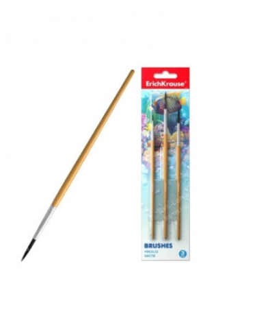 Pensule școlare - Set 3 pensule pentru acuarele in blister Erich Krause