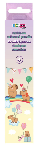 Creioane colorate - Set 4 creioane Strigo Rainbow multicolor Capybara
