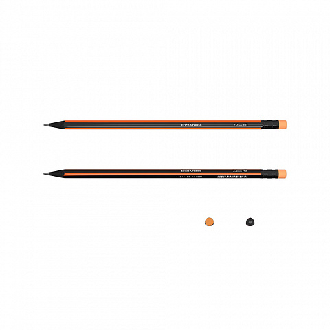 Set de 4 creioane grafit ErichKrause VIVO triunghiulare cu radiera HB [2]