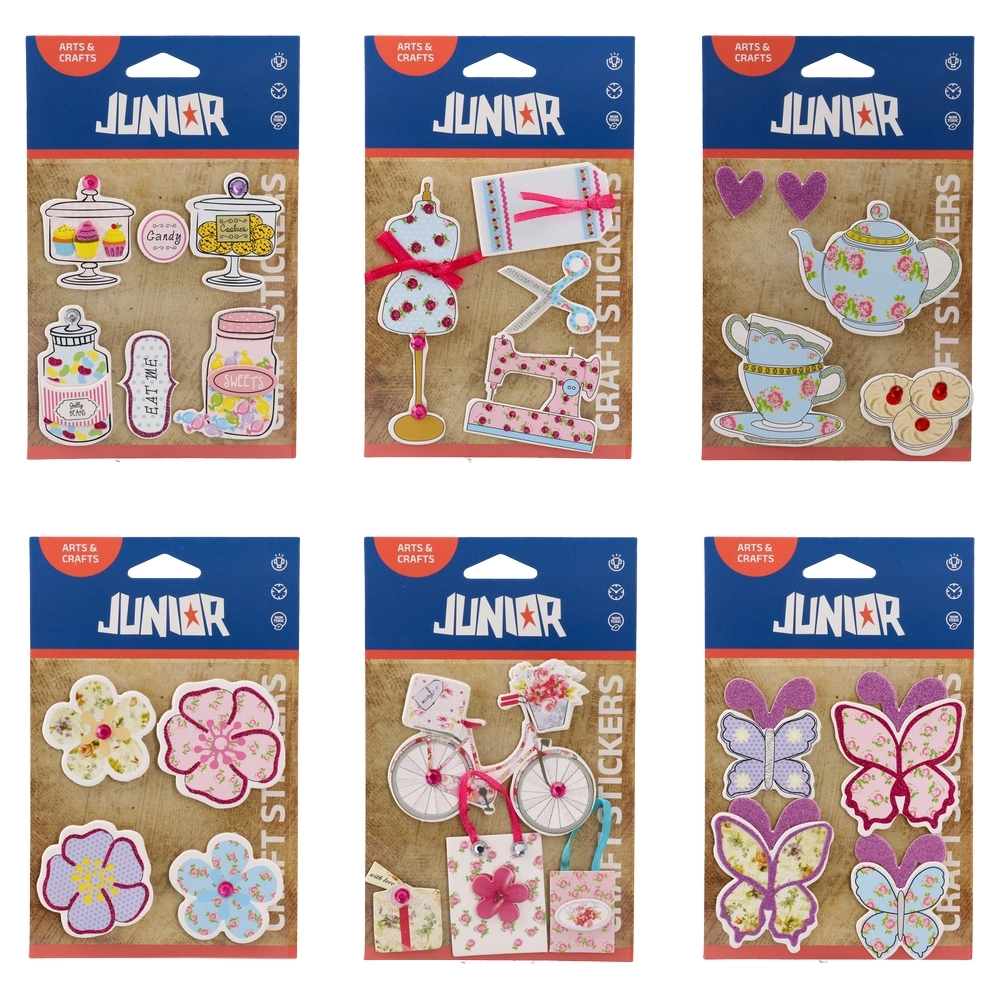 Accesorii craft - Set 4 stickere decorative Crafty Sticky Junior diverse modele