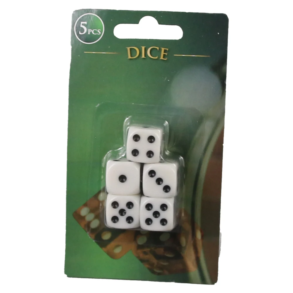 Jocuri educative și de societate - Set 5 zaruri din plastic 1.5 cm