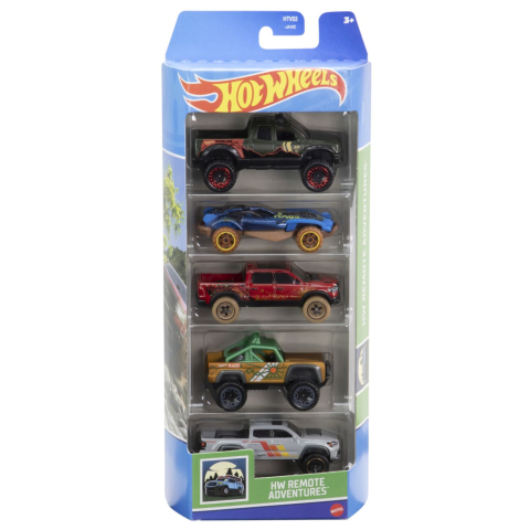 Mașinuțe de jucărie - SET 5 MASINI HOT WHEELS CU DESIGN HW REMOTE ADVENTURES