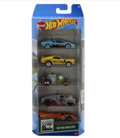 Noutăți Librăria Compas - Set 5 masinute Hot Wheels Retro Racers