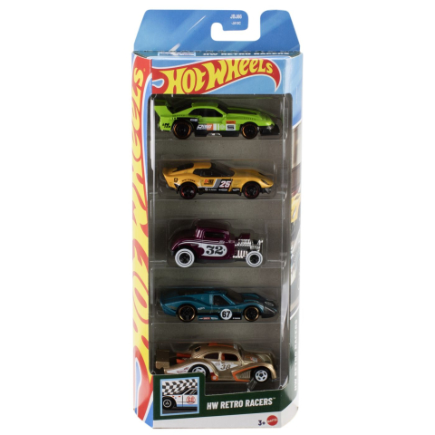 Mașinuțe de jucărie - SET 5 MASINI HOT WHEELS HW RETRO RACERS