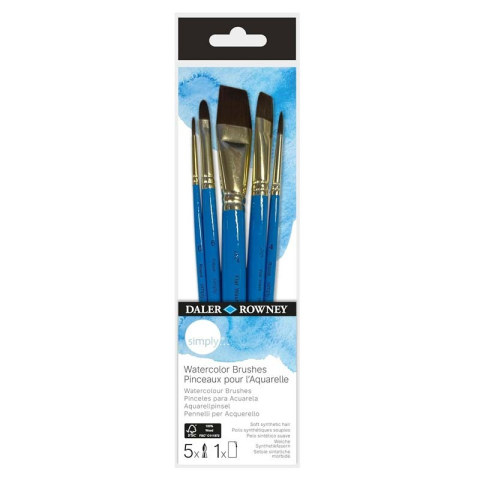 Artă și creativitate - Set 5 pensule sintetic maner scurt Daler Rowney