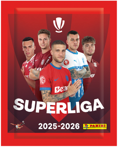 Cărți pentru copii - Set de stickere Panini Superliga Romaniei 5 x 7 cm 2025-2026