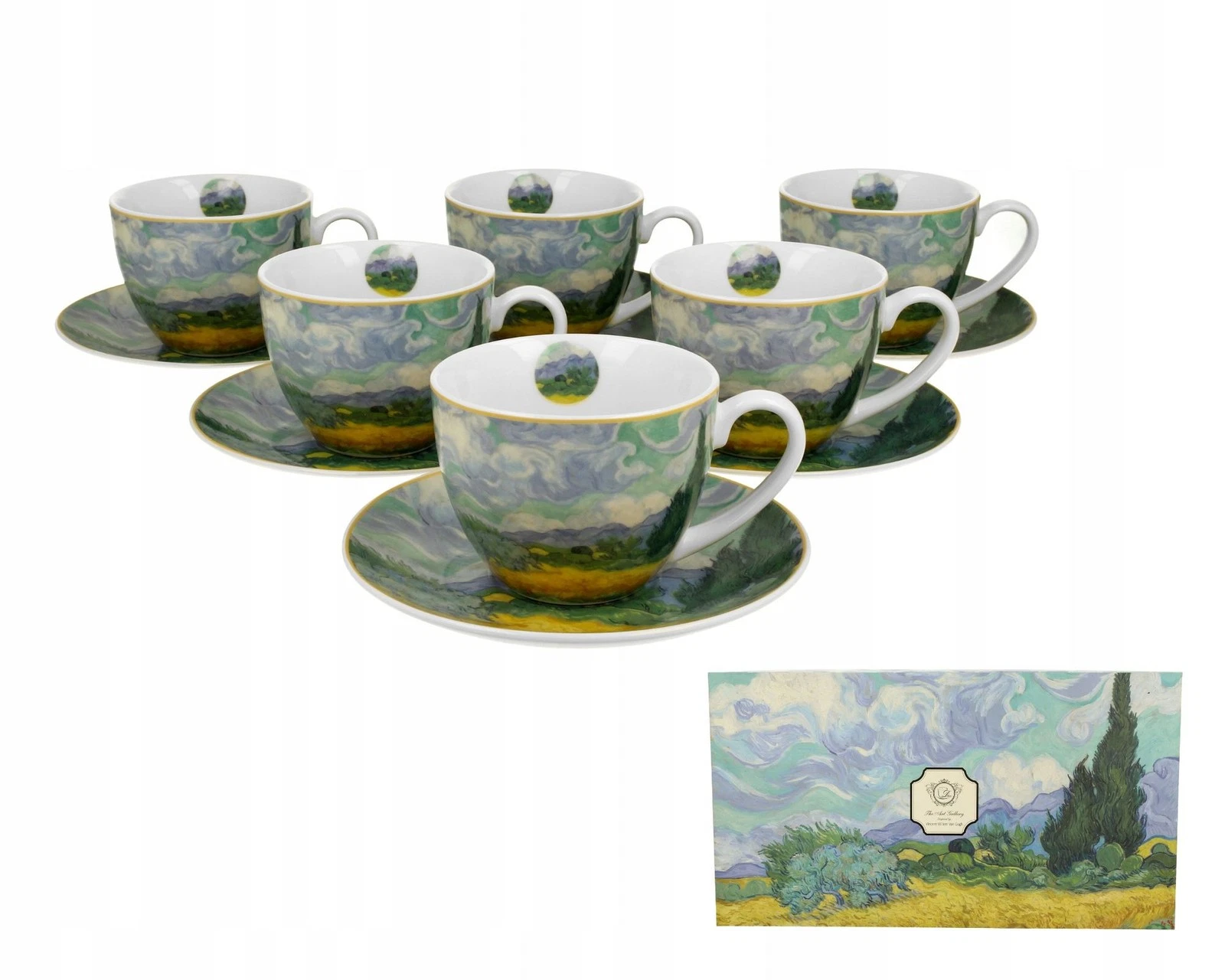 Set 6 cesti cu farfurii portelan Wheat Field de V. van Gogh 250 ml [1]