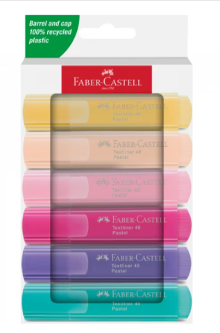 Rechizite școlare - Set 6 markere evidentiatoare Faber-Castell Textliner 1546 Pastel multicolor