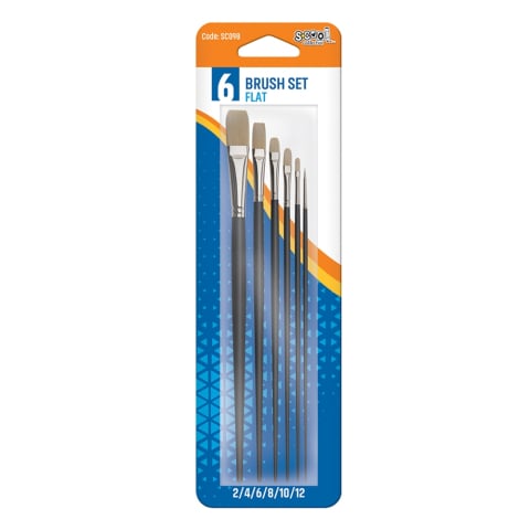 Acuarele și pensule școlare - Set 6 pensule tempera S-Cool