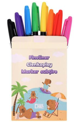 Set 8 finelinere colorate Strigo Capybara [1]