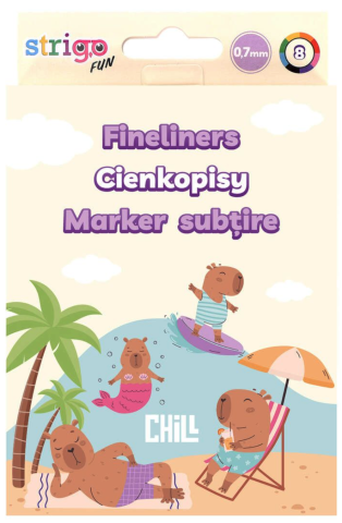 Birotică și accesorii birou - Set 8 finelinere colorate Strigo Capybara