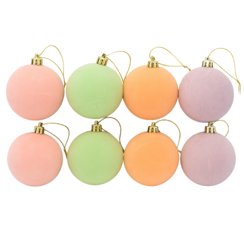 Decorațiuni și articole de Crăciun - Set 8 globuri culori pastel 6 cm